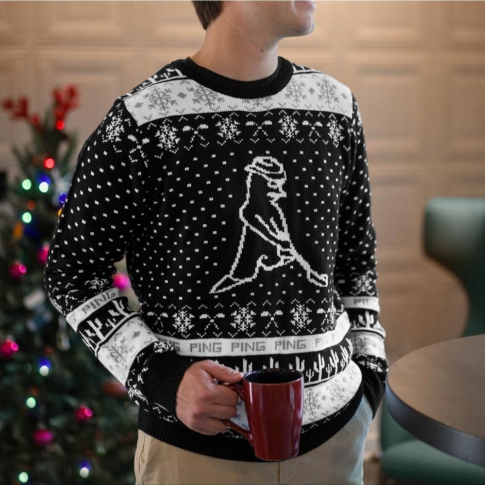 Ping Black and White Holiday Christmas Sweater
